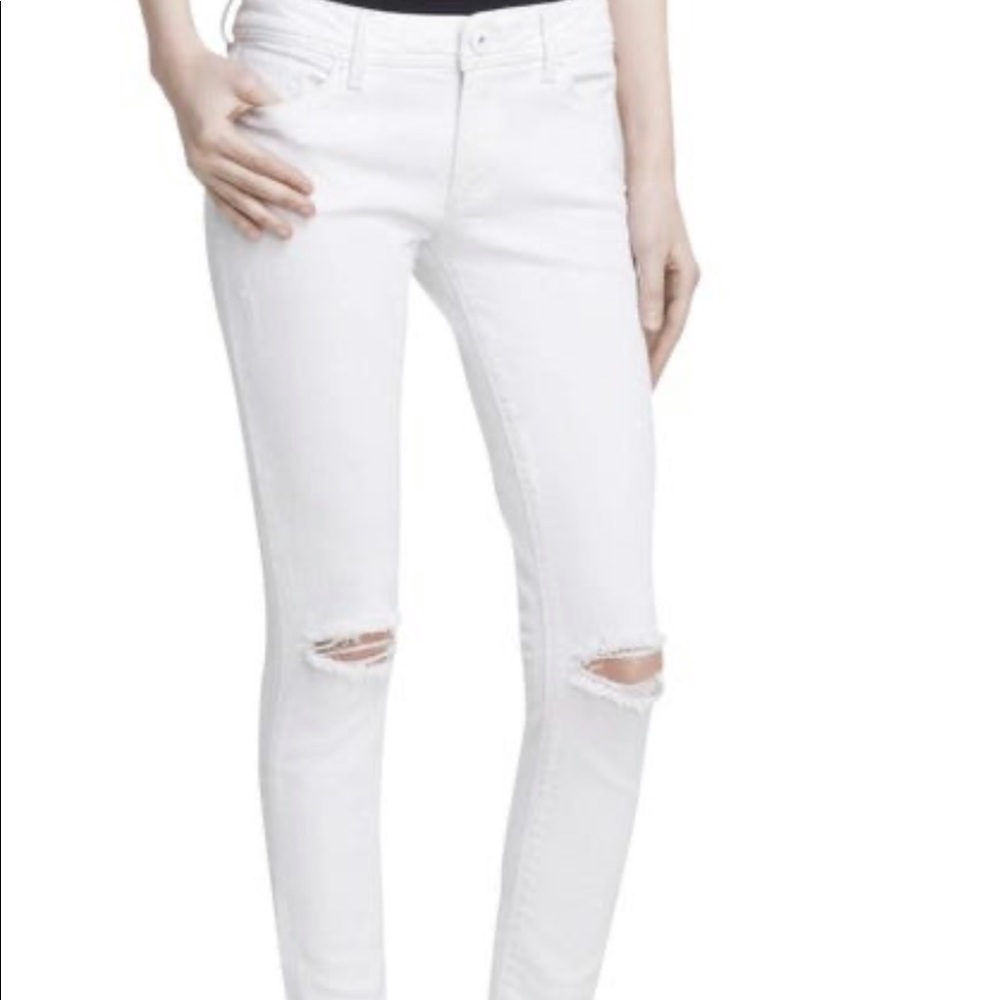 DL 1961 Emma distressed white jegging
